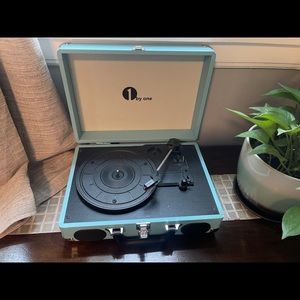 Portable Turntable, Built in Speakers, Turquoise